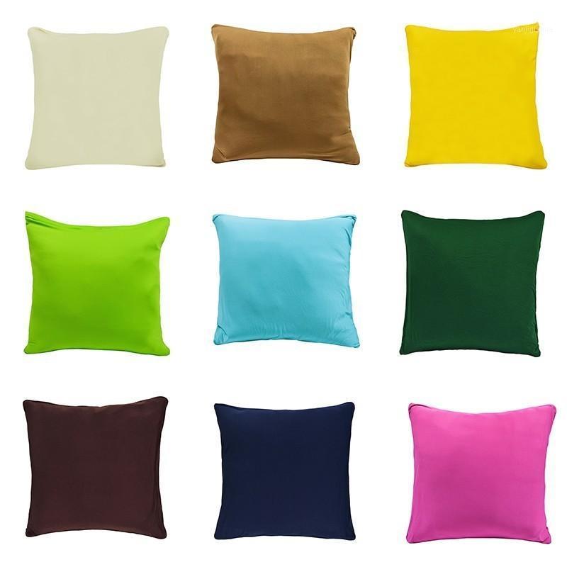 

Soft Polyester Solid Color Elastic Stretch Decorative Cushion Cover Pillowcase Throw Pillow Covers for Sofa Armchair Home Decor1, Coffee