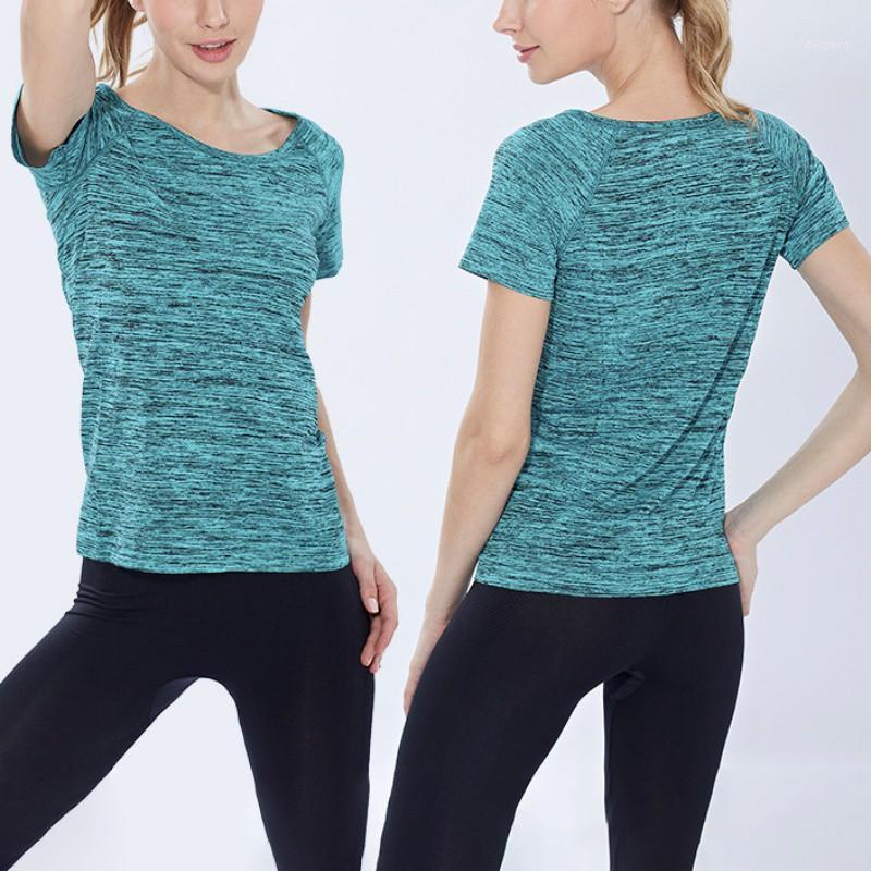 

Quick Dry sportswear Women Yoga Fitness T Shirt For Running Jogging Sweat Breathable Exercises Short Sleeve Tops T-shirt1, Blue