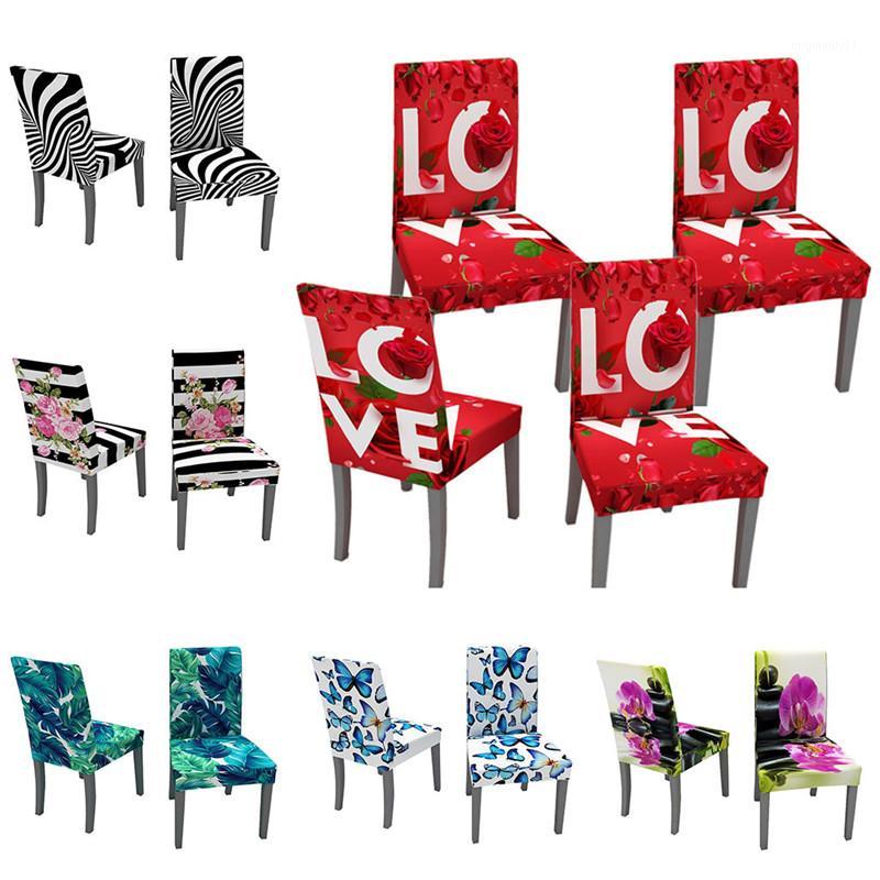 

Christmas Digital Printing Chair Covers Tablecloth Dining Piece Elastic Chair Covers Spandex Christmas Decorations For Home @51