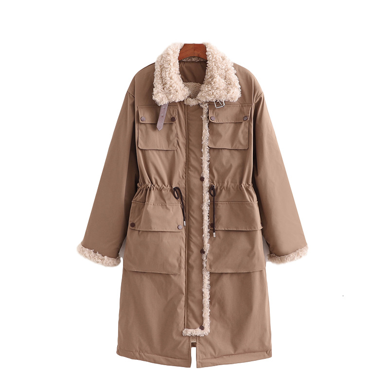 

2021 New Causal Women Khaki Long Parker Winter Fashion Ladies Overcoat Safari Style Female Chic Pocket Thick Outercoat C6g6