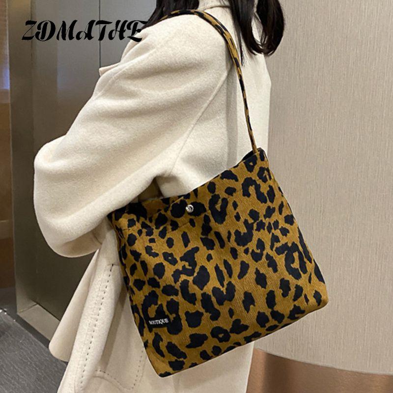 

Bags for Women 2021 Shoulder Bag Leopard Print Reusable Shopping Bags Casual Tote Female Handbag for Dropshipping