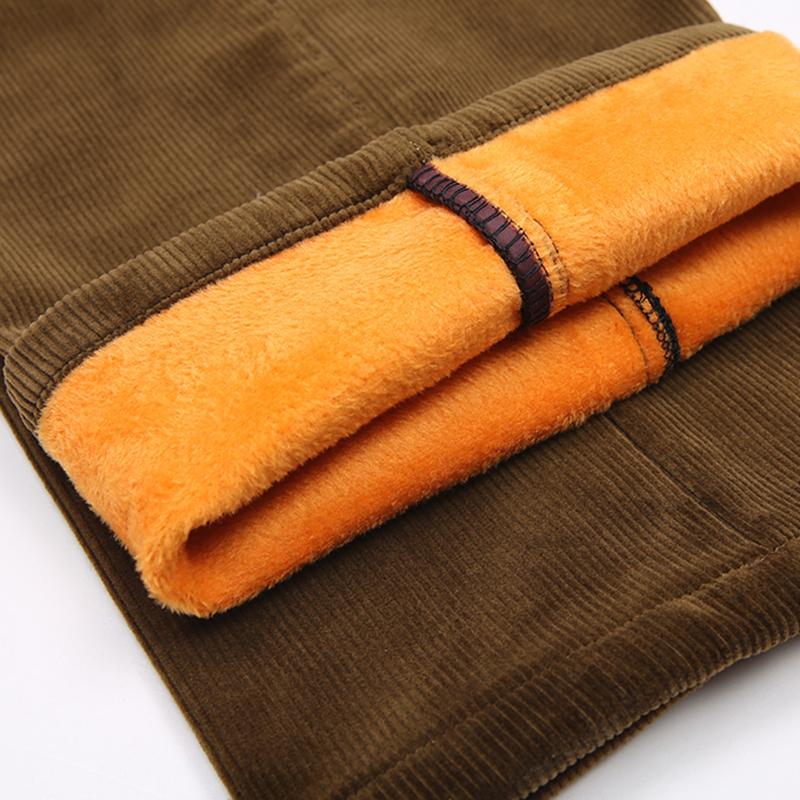 

Thick Warm Corduroy Winter Pants Men Loose Straight Trousers High Waist Mens Trousers Black Khaki Plus Size 40 42, 808-6 khaki