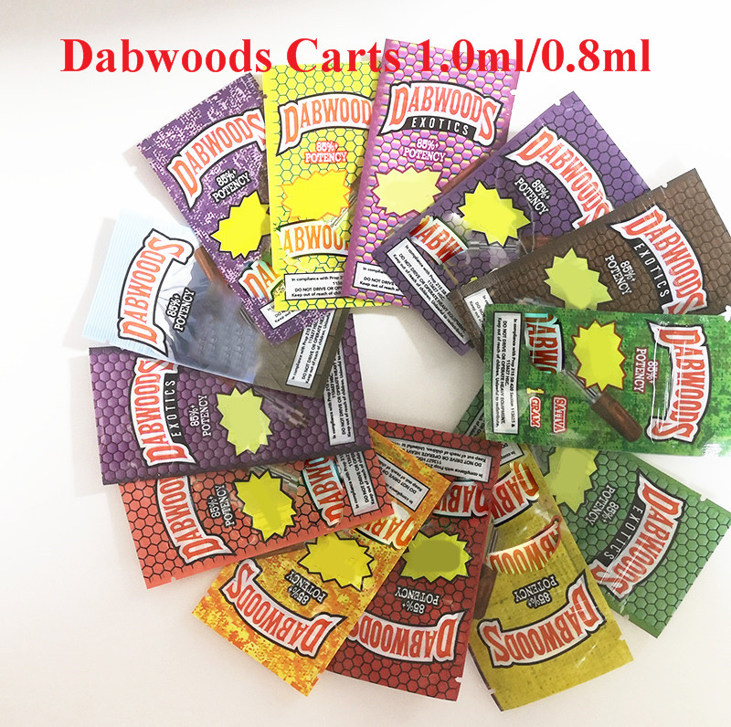 

DABWOODS Carts Wood Tip Empty Vape Pens Cartridges 0.8ml 1ml Ceramic Coil Thick Oil Vaporizer E Cigarettes Atomizers with packaging bags
