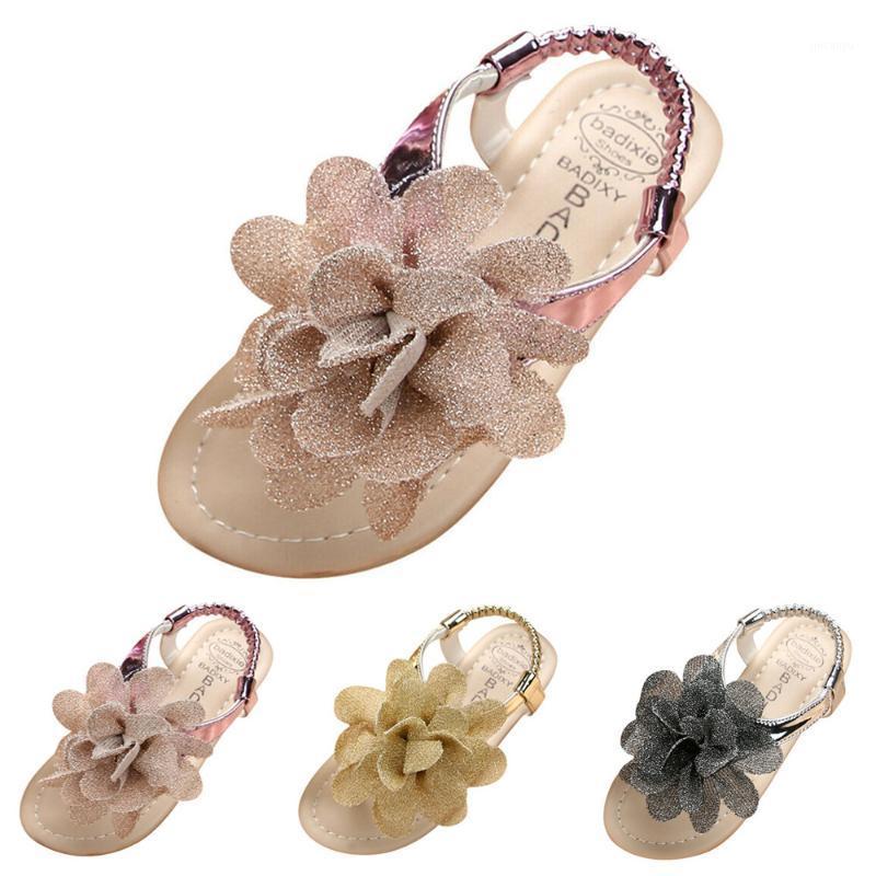 

Toddler Girl Flower Sandals Kids Glitter Bling Princess Sandals Kids Beach Flats Shoes Peep-toe Children Girl D301, Pink