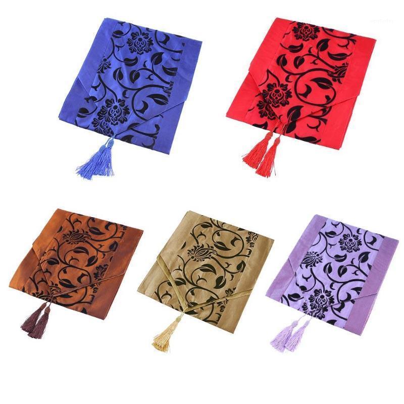 

Chameleon Flocking Tablecloth Home Runners Dinner Table Flag Cover1, Red