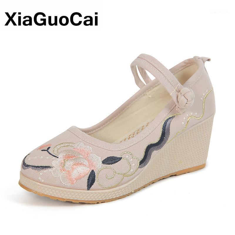

Spring Autumn Women Shoes Pumps Comfortable Beautiful Cloth Ladies Shoes Embroidered High Heels Female Footwear Outdoor Hot Sale1, Beige