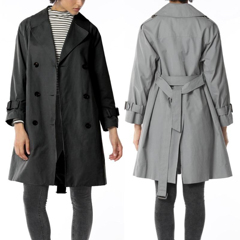 

feitong 2020 Winter coat women Fashion Hot Sale Windbreaker Warm Pure Color Top Long Sleeve Blouse Loose Coat ropa mujer #92640, Black