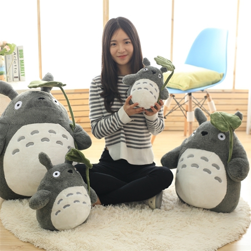 

30-70cm Cute Anime Girl Kids Toys Totoro Doll Large Size Soft Pillow Totoro Plush Toy Doll Children Birthday Gift Cartoon Home 201212, Gray