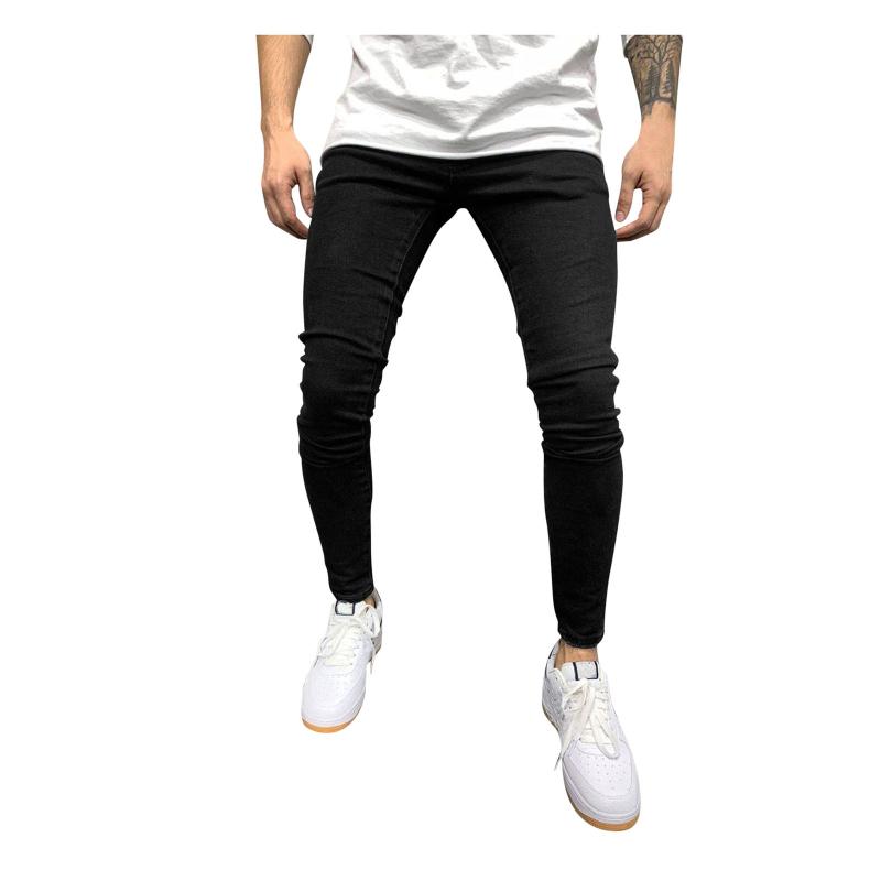 

Men's Pants JAYCOSIN Mens Casual Fitness Solid Jeans With Pocket Skinny Full Length Sports Stretch Ripped Streetwear Denim, Black