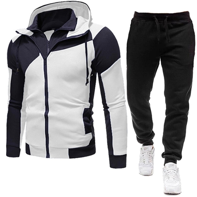 

New Brand Men Clothing Sets Tracksuit 2 Piece Sets Hoodies+Pants Men's Sweater Set Sports Suit Streetswear Jackets Free Shipping 201201, Red 2