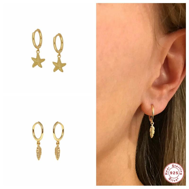 

Hoop & Huggie Solid 925 Sterling Silver Luxury Fine Earrings Hoops Earring For Engagement Valentine's Day Birthday Gift Round Pendientes