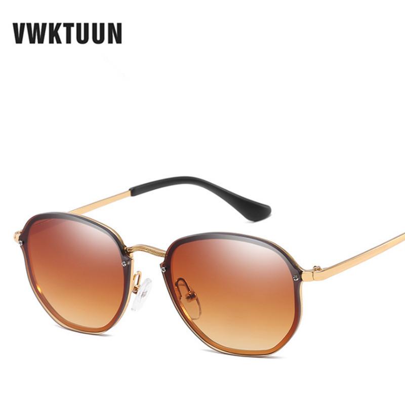 

VWKTUUN Round Vintage Sunglasses Women Men Rimless Sun glasses For Women Man Outdoor UV400 Eyewear
