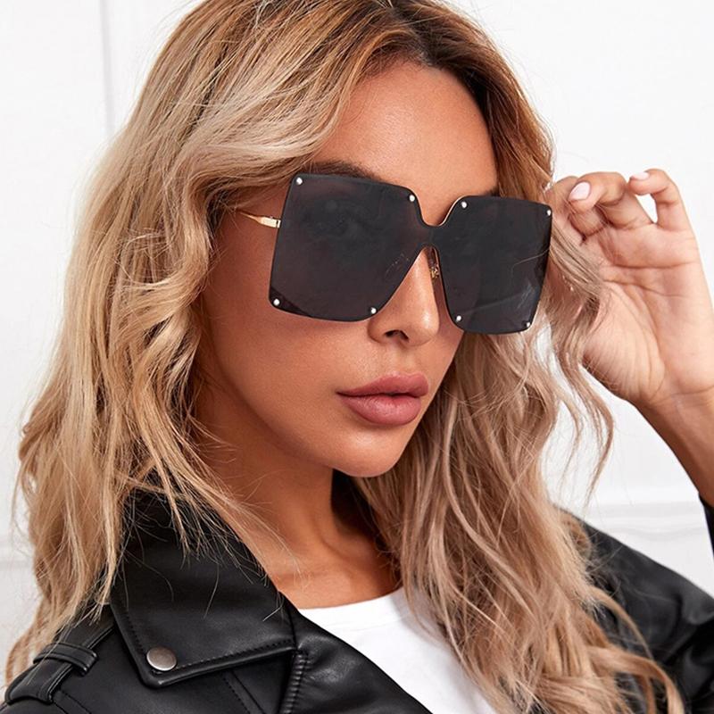 

Sunglasses 2021 Latest Trends Glasses Women Fashion Square Gradient Clear Shades Black Rimless Woman