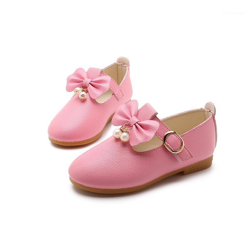 

New Spring Summer Autumn Princess Girls Shoes Kids Casual Sneakers Children Flat Loafers For Girl 1-10 Yrs Bow-tie Pearl Wedding1, Black