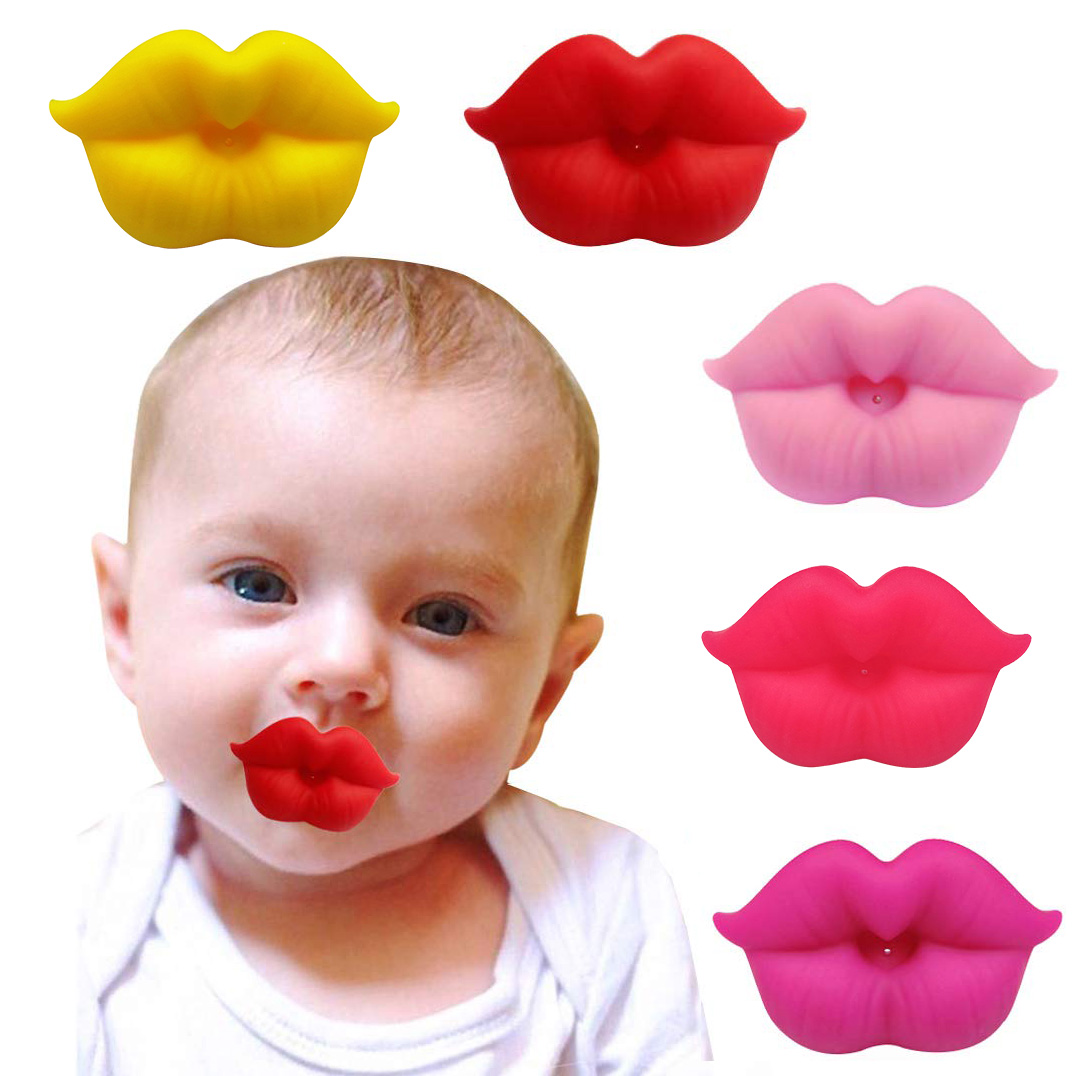 

Food Grade Silicone Funny Baby Pacifiers Lip Mouth Shape Dummy Nipples Teether Toddler Pacy Orthodontic Soother Baby Pacifier