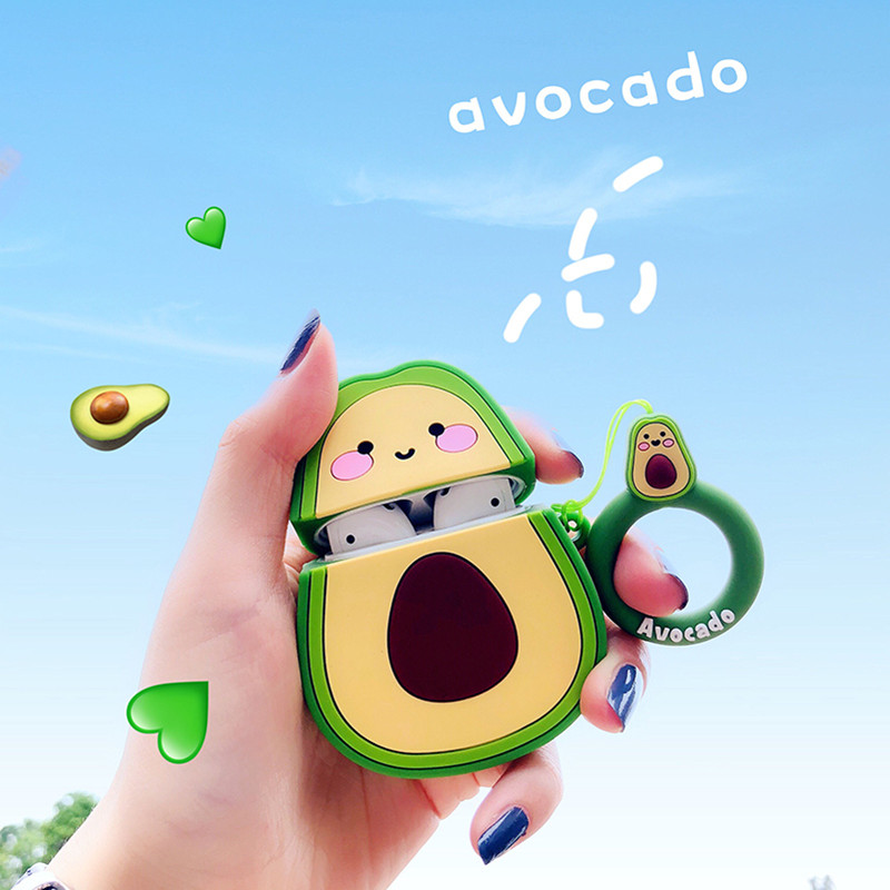 

Funny Cartoon 3D Avocado Earphone Case For Apple Airpods 1 2 3 Pro Cute Silicone Wireless Bluetooth Headphones Cover for Airpods