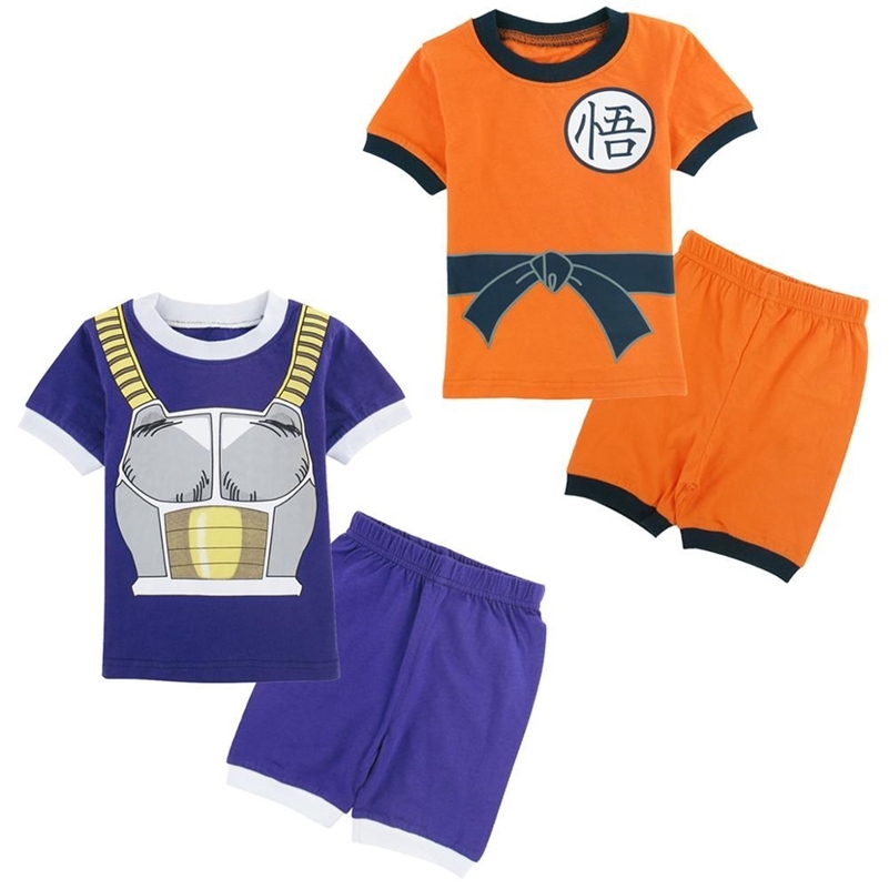 

Kids Baby Boys Cartoon Vegeta Goku Costume Clothing Short Sleeve Sleepwear Pajamas Children Pajamas Set Summer Homewear Pyjamas LJ201016, Gray
