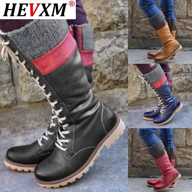 

Women's Leisure Lace-Up Sock Shoes Leather Winter Warm Fur Shoes Fashion Mixed Colors Low Heel Boots Large Size Fur Boots, Black