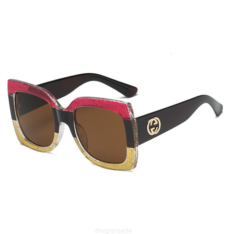 

covering G super large box face Fashion gold powder trend color contrast lady sunglasses temperament