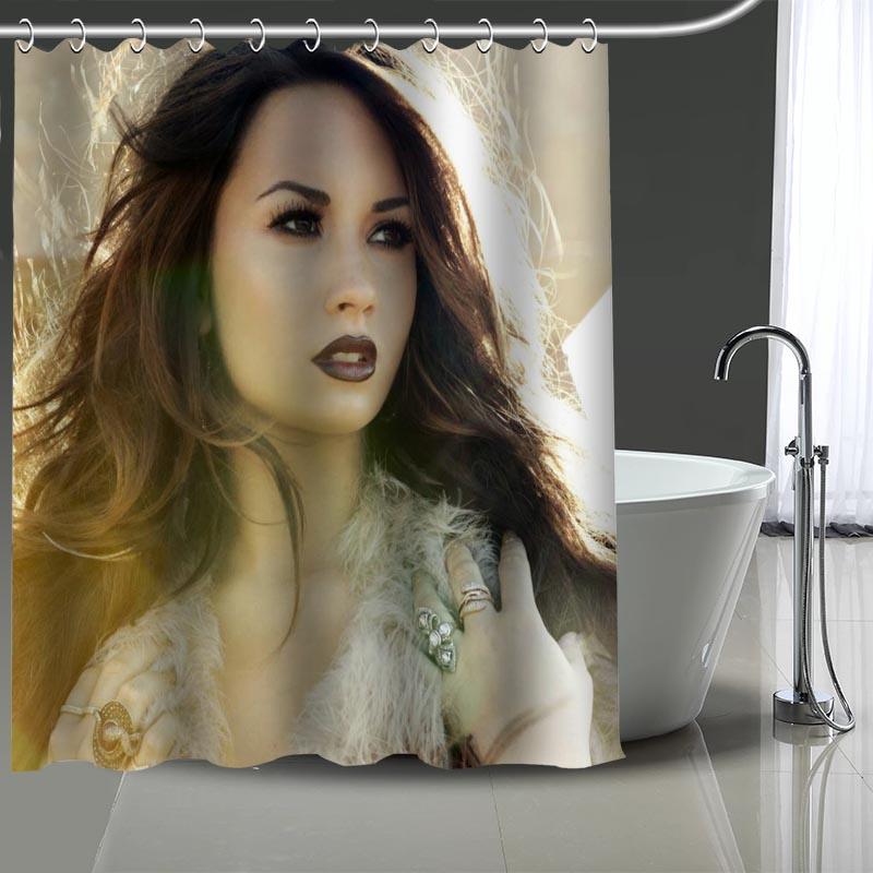 

Custom Demi Lovato Printed Shower Curtain Bathroom Waterproof Polyester Washable Home Bath Decor Curtains With Hooks