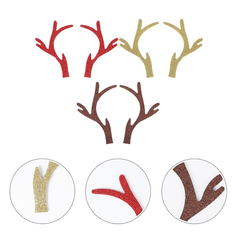 

6Pcs Christmas Hair Band Antlers Hair Hoop Cute Jewelry Photography Props for Gift Lady Girl