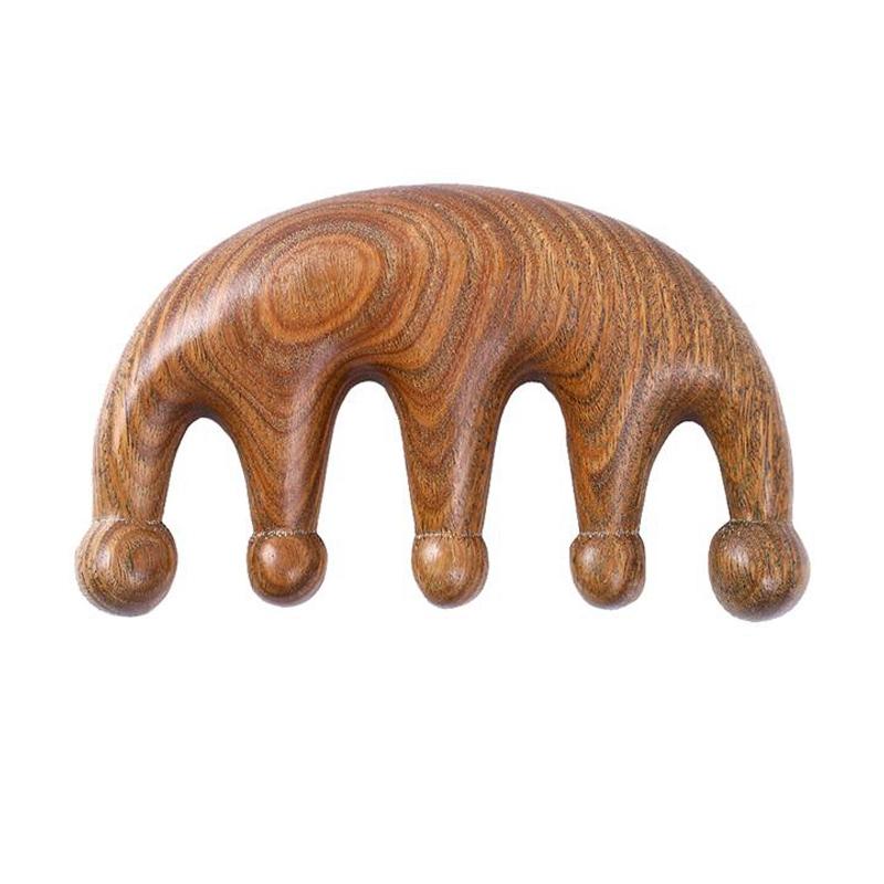 

Green Sandalwood Meridian Massage Comb Fine Tooth Rake Round Bead Comb Anti-Static Head Massage