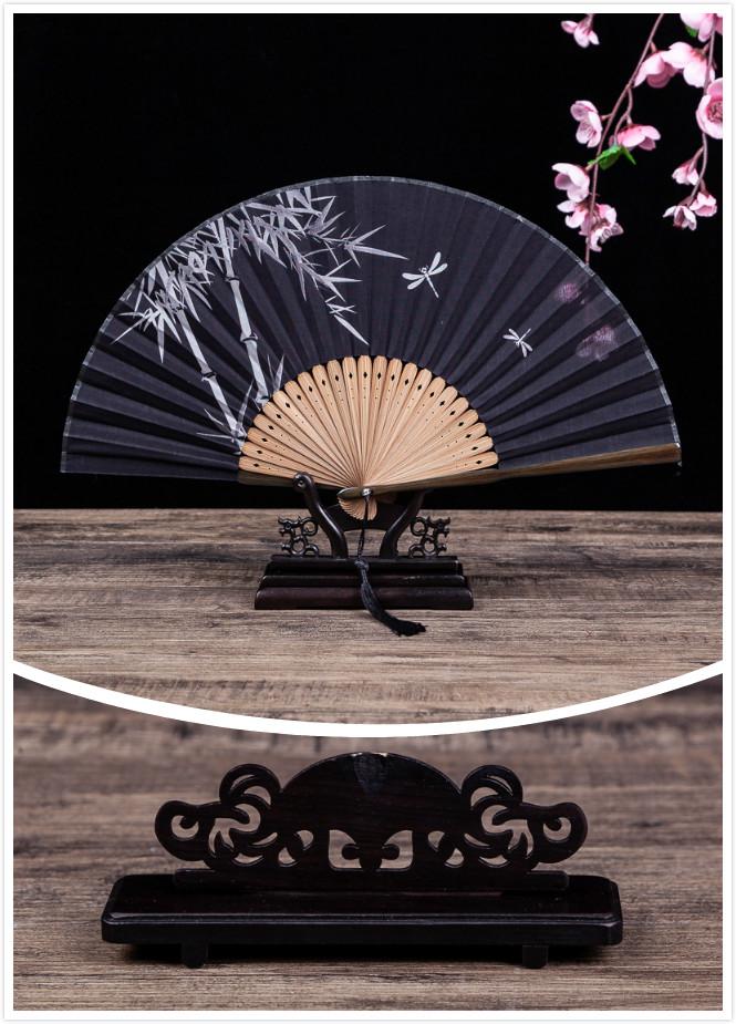 

Hand Fan Holder Chinese Gift Folding Fan Exquisite Chinese Folding Shelf Bambus Eventail A Main Vintage Bambu Home Decor