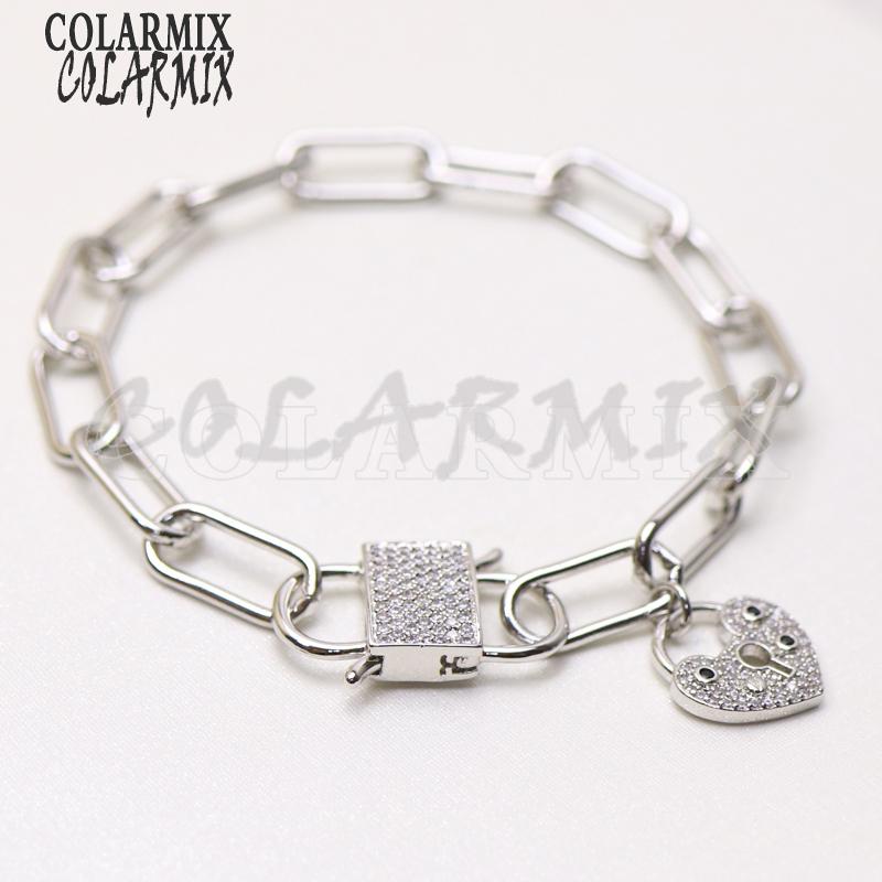 

4 piece Lock bracelets Heart lock bracelet bangle adjustable chain fashion charm bracelets for women51008