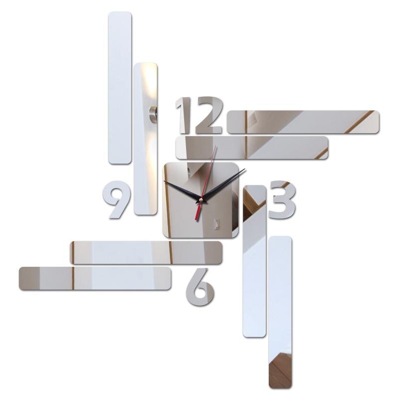 

New design acrylic mirror wall clock europe style windmill shape decoration wall stickers diy quartz watches
