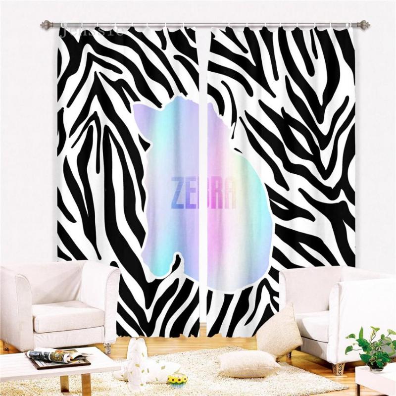 

Fashion Luxury Animal Texture Leopard Print Shading Curtains Boy Girl Children Bedroom Room Drapes Window Curtain Panels Set, As picture