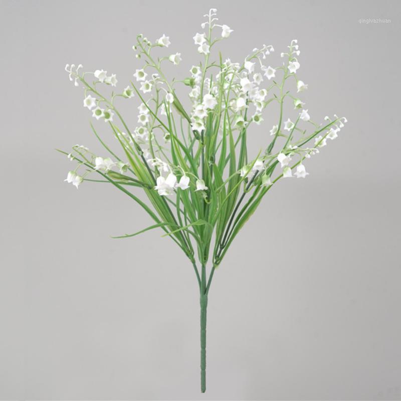 

5/6 Forks DIY Artificial Flower Valley Lily Artificial Berries Simulation Wind Chime Orchid Room Party Hotel wedding Decoration1