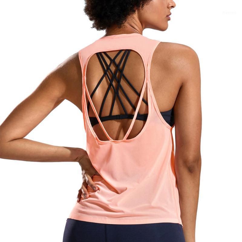 

Women's Quick Dry Workout Tank Tops Open Back Running Shirts Sleeveless Active Wear For Yoga1, Light orange03