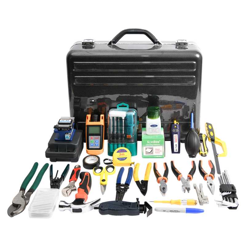

FTTH optical fiber tool kits Komshine KFS-40D inculde 27 pcs tools used in FTTH, FTTX networks