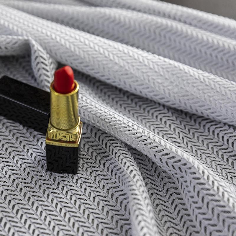 

Light Luxury Hollow Fishbone Yarn Northern European Geometric Thick White Mesh Curtains Transparent Screen Living Room Bedroom, Curtains 2