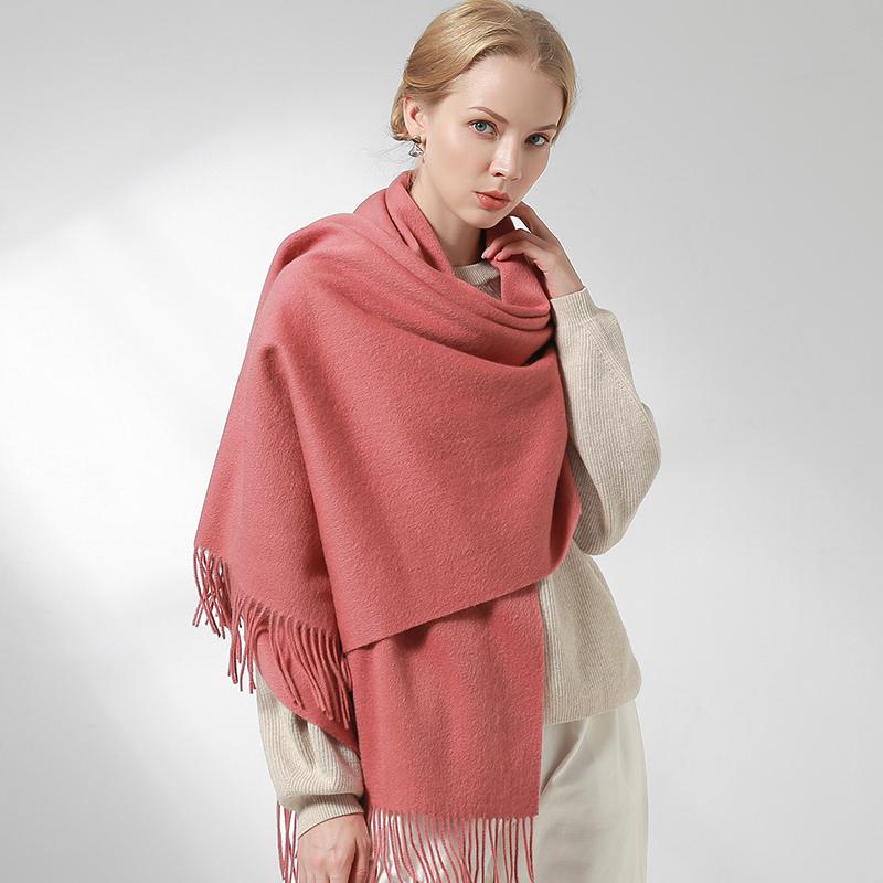 

Winter 100% Pure Wool Scarf Women Thicken Shawls and Wraps Echarpe for Ladies Foulard Femme Winter Solid Cashmere Scarves Stoles