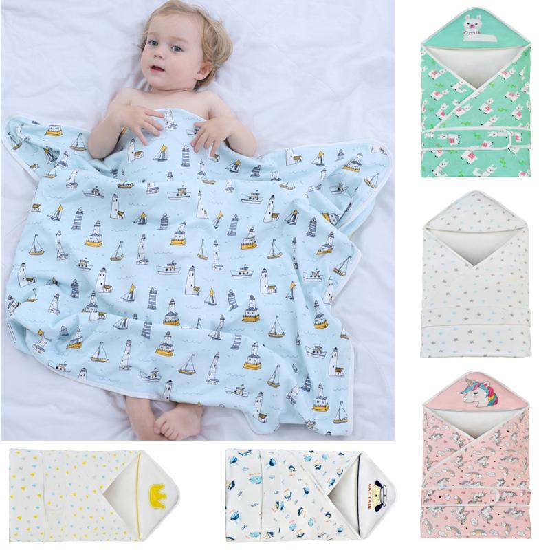 

Baby Muslin Blankets Super Soft Blanket Knitted Cotton Towel Blanket Oversized Hoodie Newborn Kid Envelope Swaddle Wrap, Xingxing