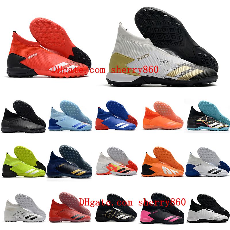 

2021 mens soccer shoes cleats PREDATOR 20.3 Laceless TF football boots indoor high ankle botas de calcio quality, As picture 8