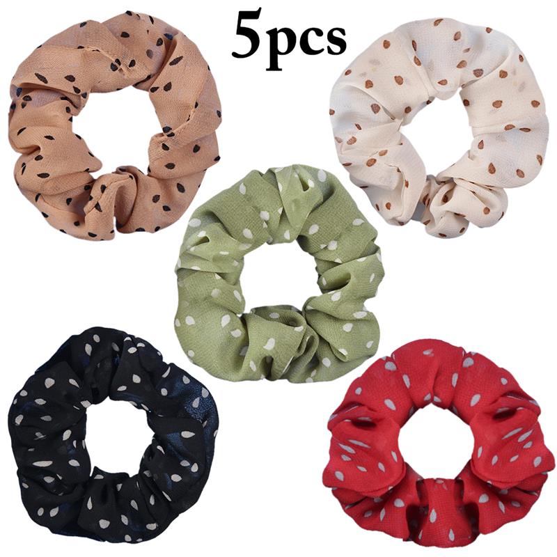 

5PCS Women Girls Hair Scrunchy Creative Fashion Elastic Elegant Hair Tie Ponytail Holder Band Headwear Accessories