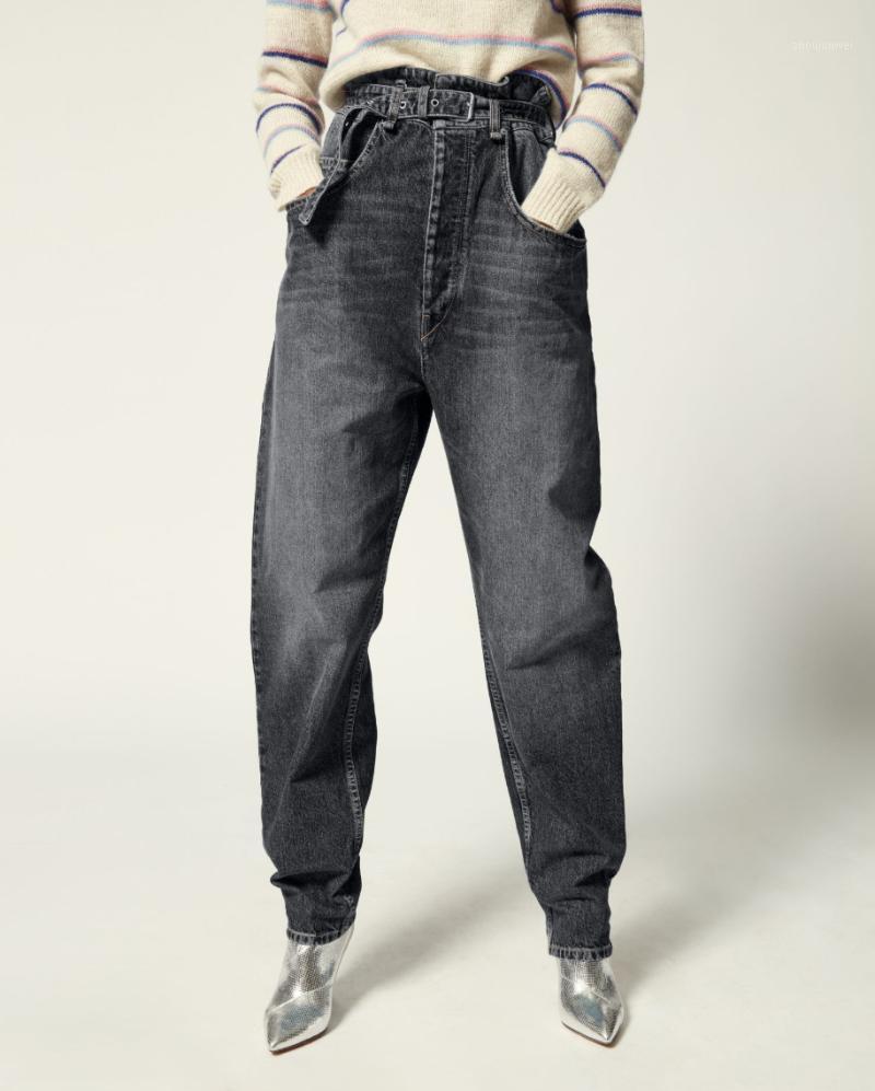 

Spring And Autumn Retro High Waist Jeans Fashion Wild Loose Wide Leg Trousers Women Women's, Black