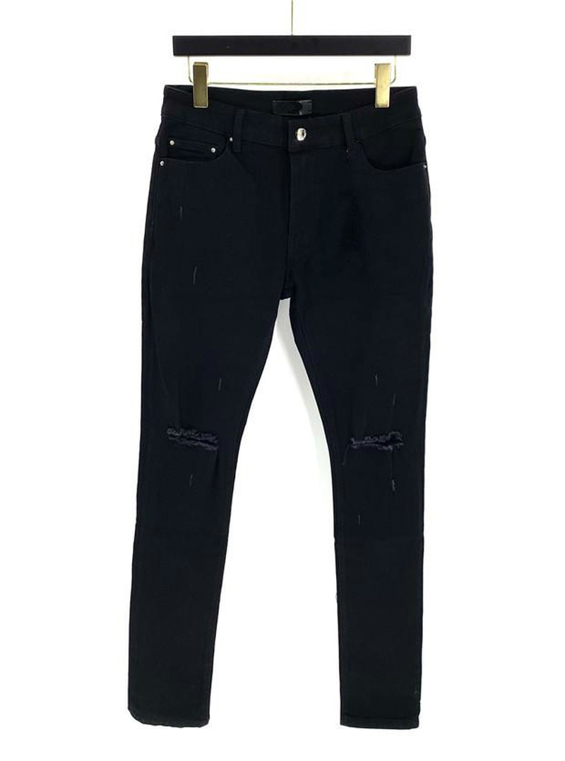 

Fashion Classic Designer Mens Pant New Arrival Winter Mens Designer Jeans Style High Street Letter Jeans Quality Top Quality Size -40, Black
