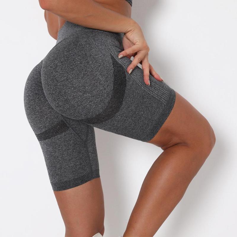 

Summer Seamless Candy Colors High Waisted Fitness Sports Shorts Women Stretch Elastic Yoga Gym Shorts Biker Ladies Mujer1, Purple