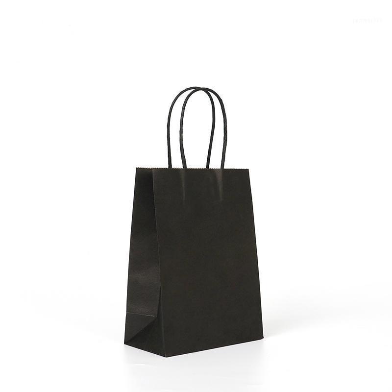 

30pcs/lot Gift Bags with Handles Multi-function Black Paper Bags 3 Size Recyclable Environmental Protection Paper Bag1