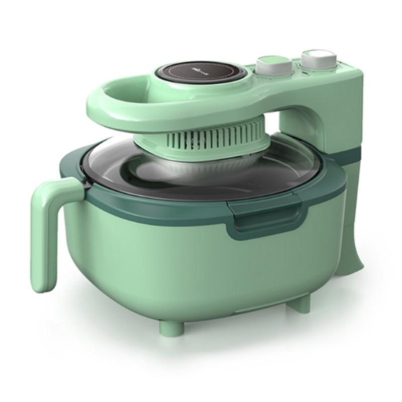 

Air frying pan with visible glass cover, household easy to clean heating plate, automatic oil-free electric frying machine, doub