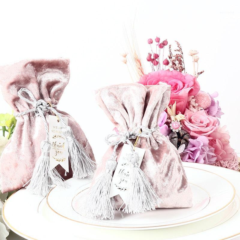 

Velvet Wedding Storage Bag W/String&The Cards Event Gift Deta 10.5 *14CM1