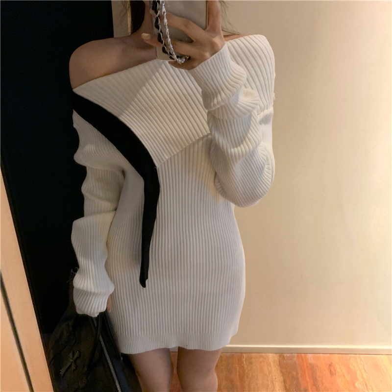 

2021 New Female leotard sweater spring and lean autumn mini women's nightgown (r99522) QXCQ, White