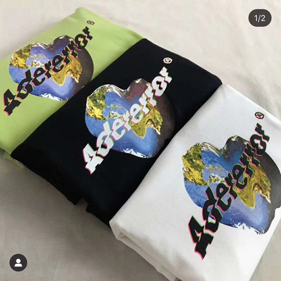 

2021 New Oversized Real Tag Thick Ader Error Company T-shirt Men Women Abstract Earth Print Adererror t Shirt Top Tees Hexu
