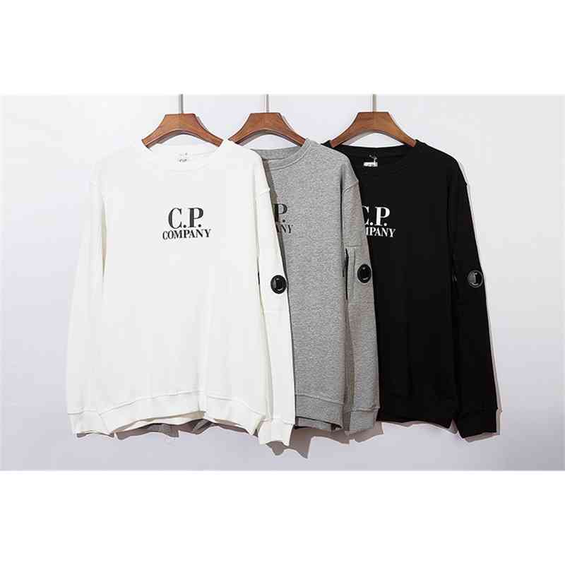 

Autumn and Winter Cp Tide Br Men's Women's Lens Pullover Round Neck Sweater, White