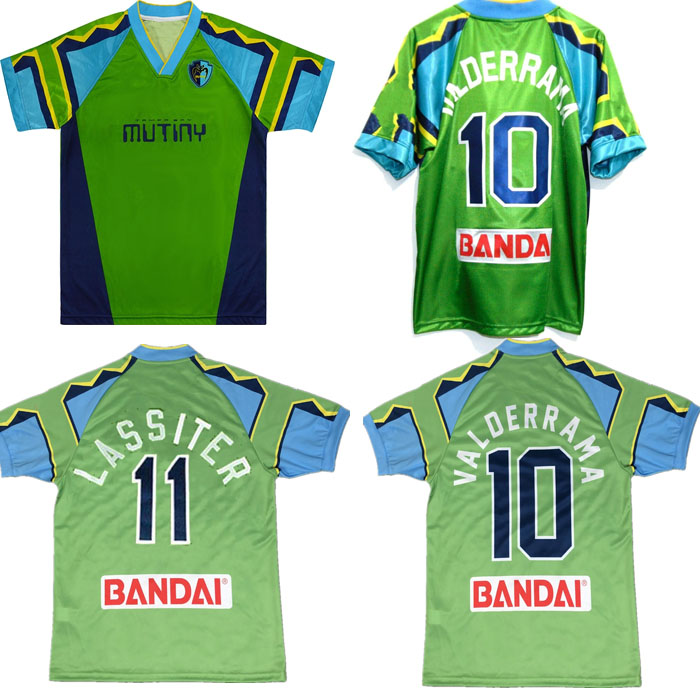 

Tampa Bay Mutiny retro soccer jersey 96 97 Mutiny home Valderrama Hejduk Lassiter vintage classic football shirt, Green
