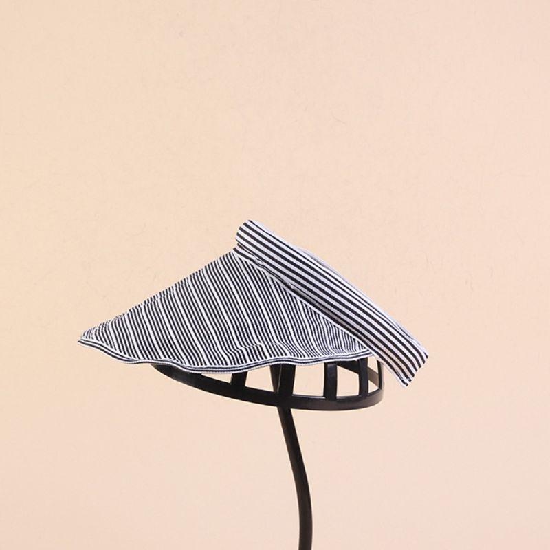 

Summer Vintage Stripes Women Ladies Empty Top Sun Visor Hat Foldable Wide Brim UV Protection Sports Outdoor Clip-On Beach 2XPD, Red