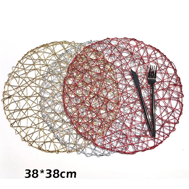 

Modern Round Hollow Placemats Waterproof Non Slip Table Mats Heat-insulated Pad Drink Coasters Hotel Home Decoration